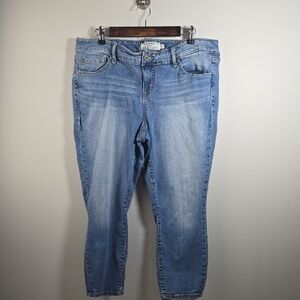 Torrid Blue Ankle Cropped Jeans with Classic Distressing